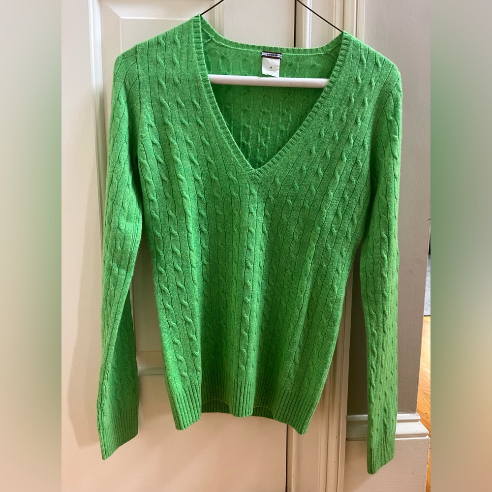 Green sweater cardigan from j crew